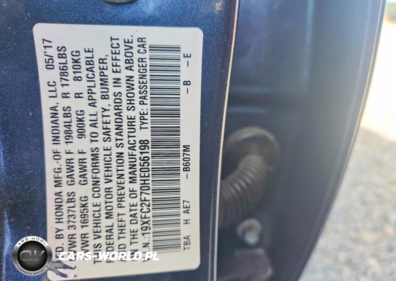 2017 Honda Civic Ex VIN:19XFC2F70HE056198 - 13