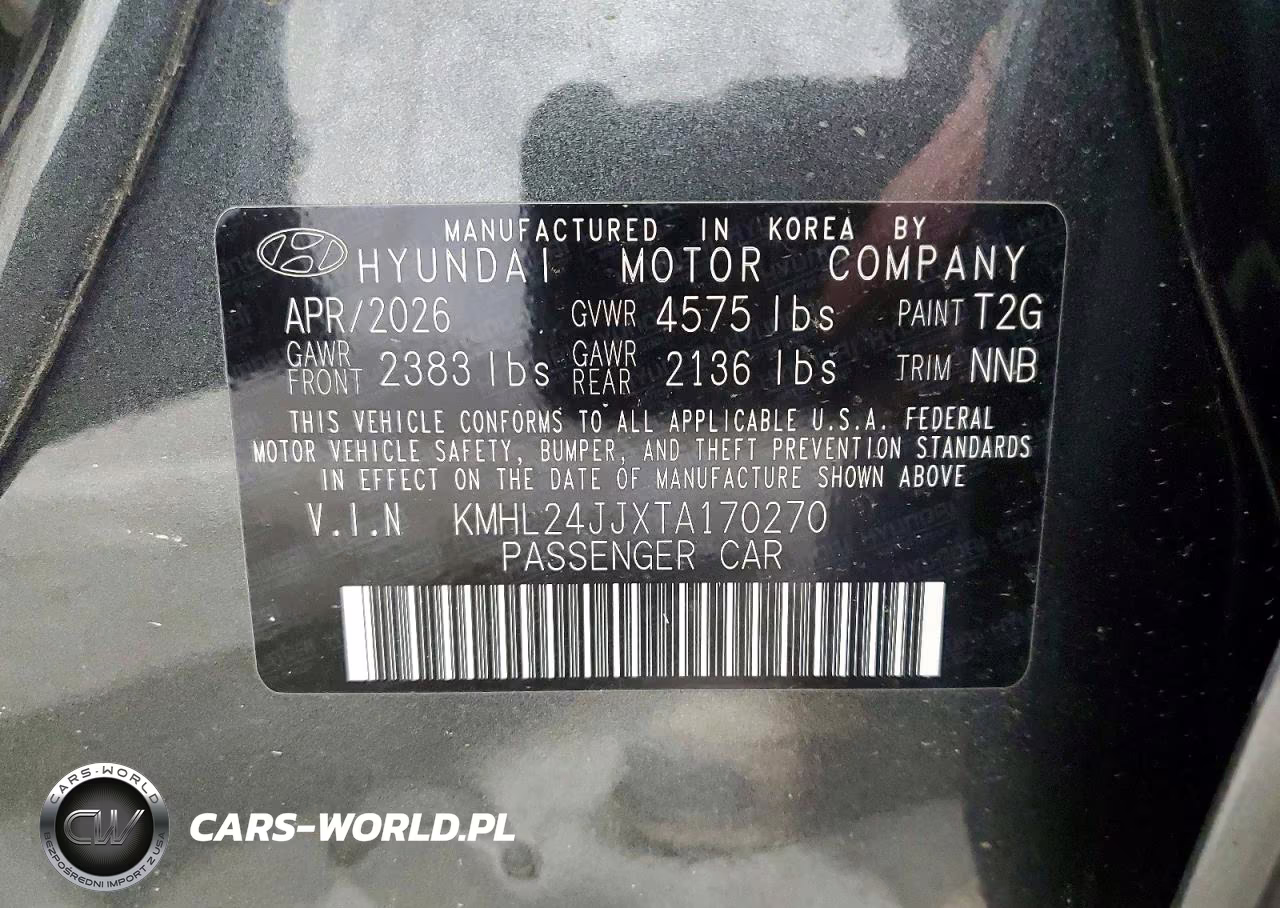 2026 Hyundai Sonata Hybrid Blue VIN:KMHL24JJXTA170270 - 13