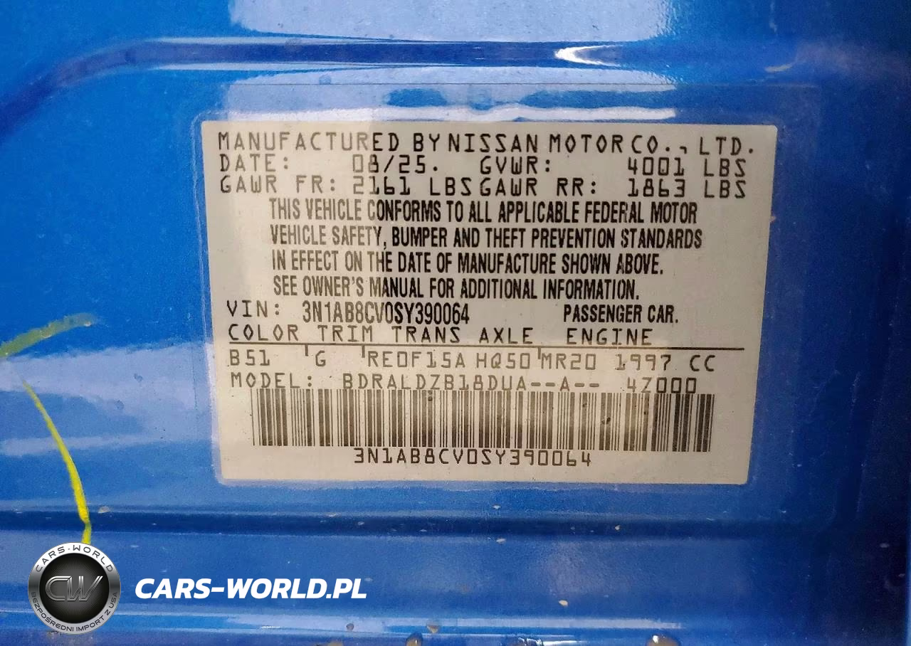 2025 Nissan Sentra Sv VIN:3N1AB8CV0SY390064 - 12