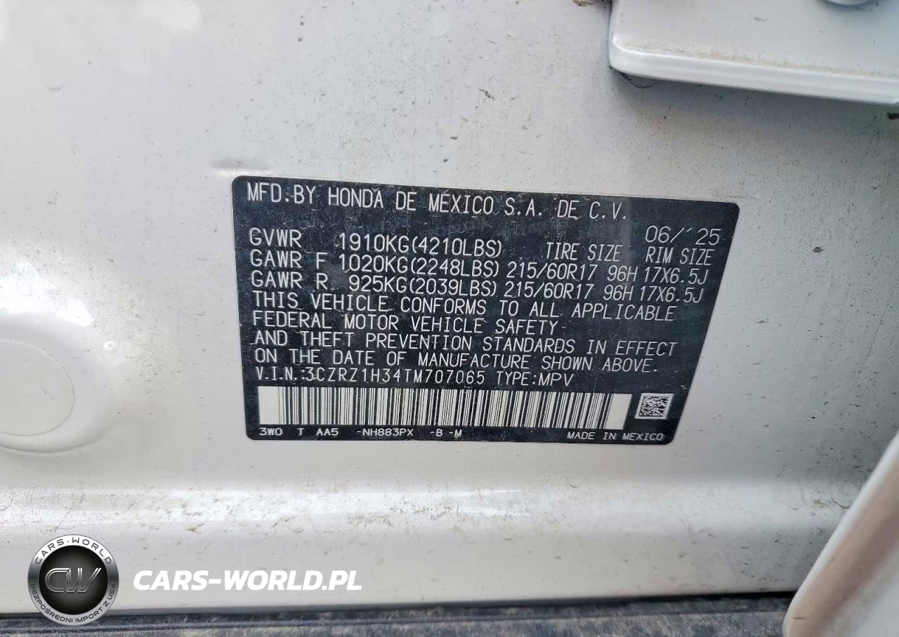 2026 Honda Hr-V Lx VIN:3CZRZ1H34TM707065 - 13