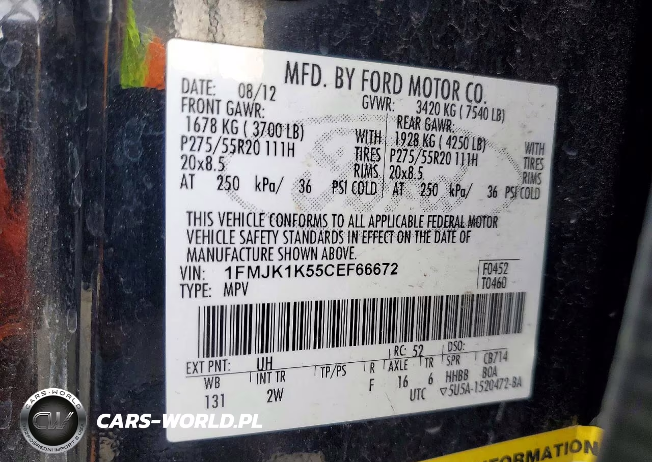 2012 Ford Expedition El Limited VIN:1FMJK1K55CEF66672 - 13