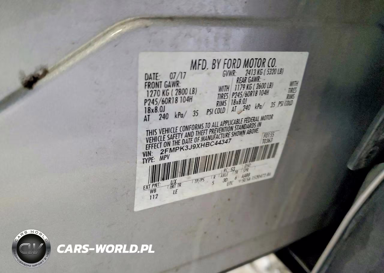 2017 Ford Edge Sel VIN:2FMPK3J9XHBC44347 - 14