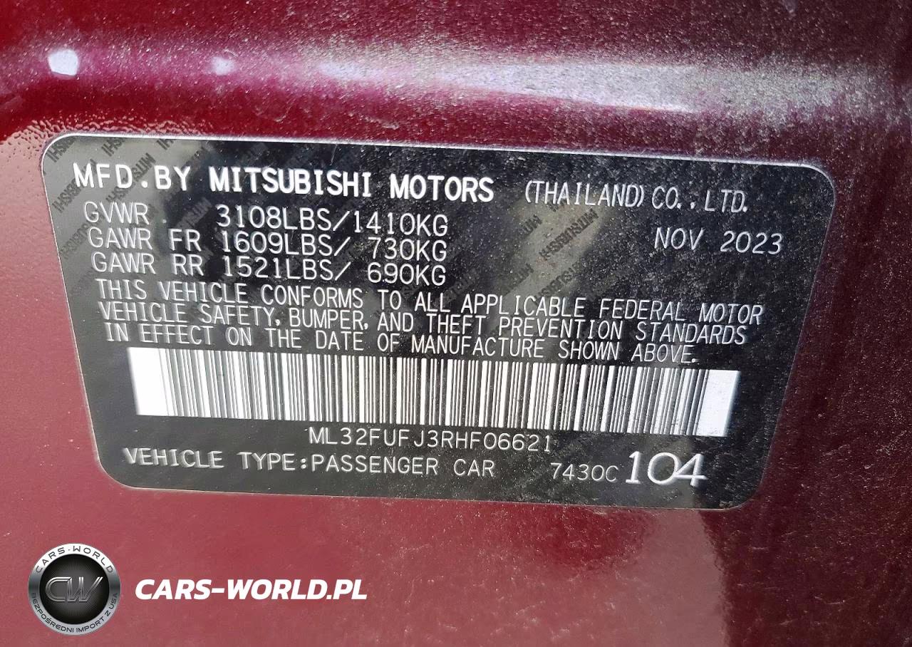 2024 Mitsubishi Mirage G4 Es VIN:ML32FUFJ3RHF06621 - 12