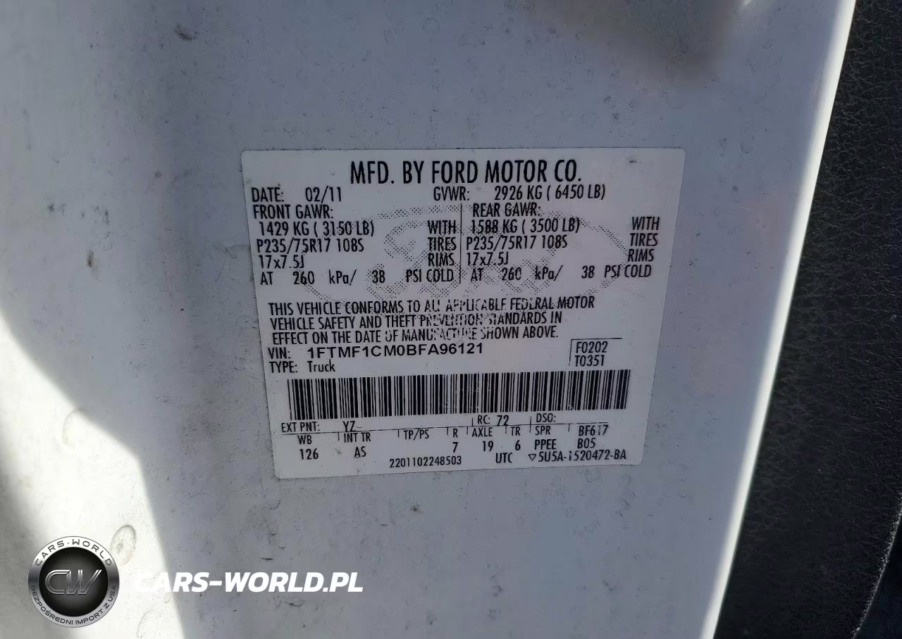 2011 Ford F150 VIN:1FTMF1CM0BFA96121 - 12