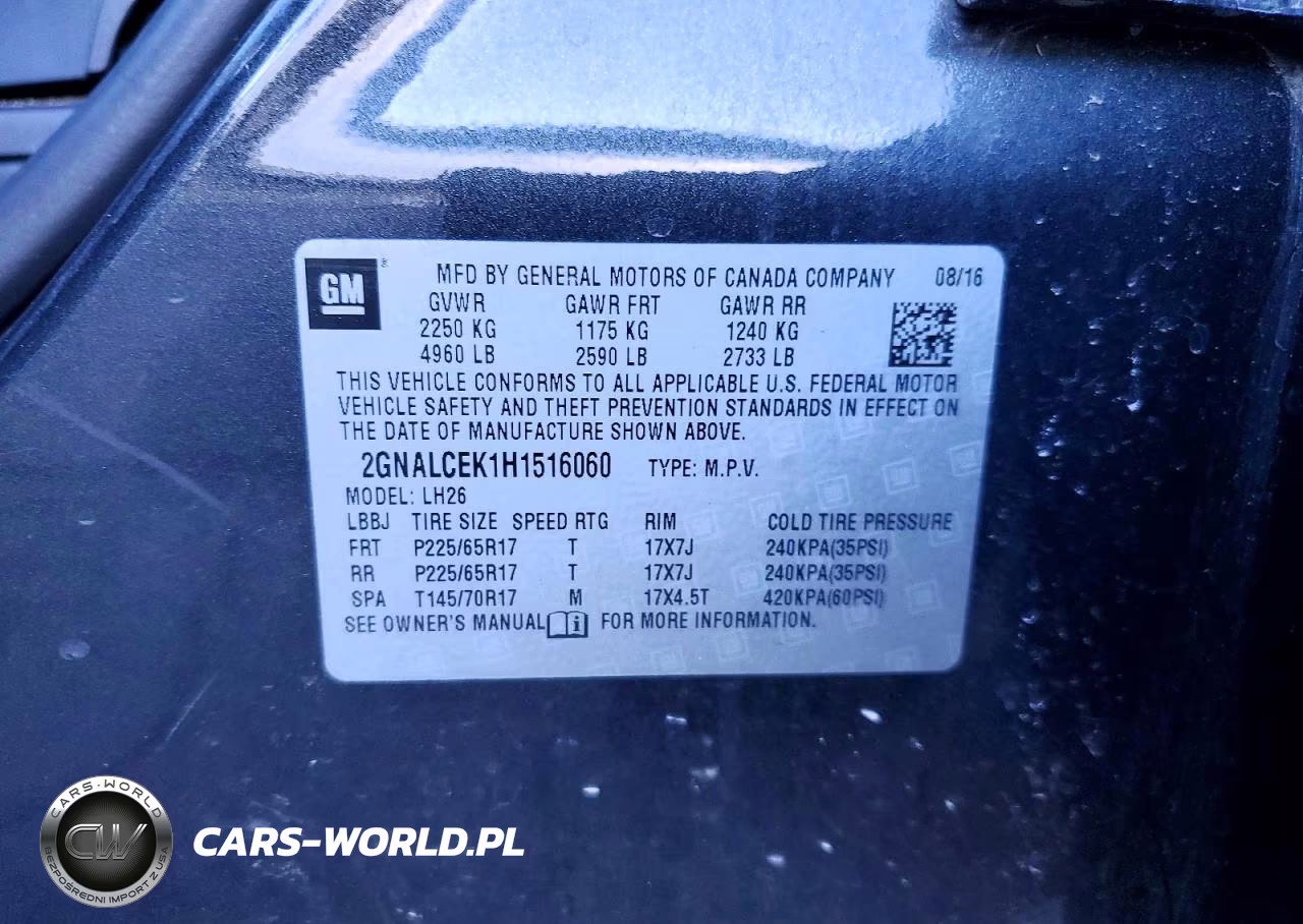 2017 Chevrolet Equinox Lt VIN:2GNALCEK1H1516060 - 12