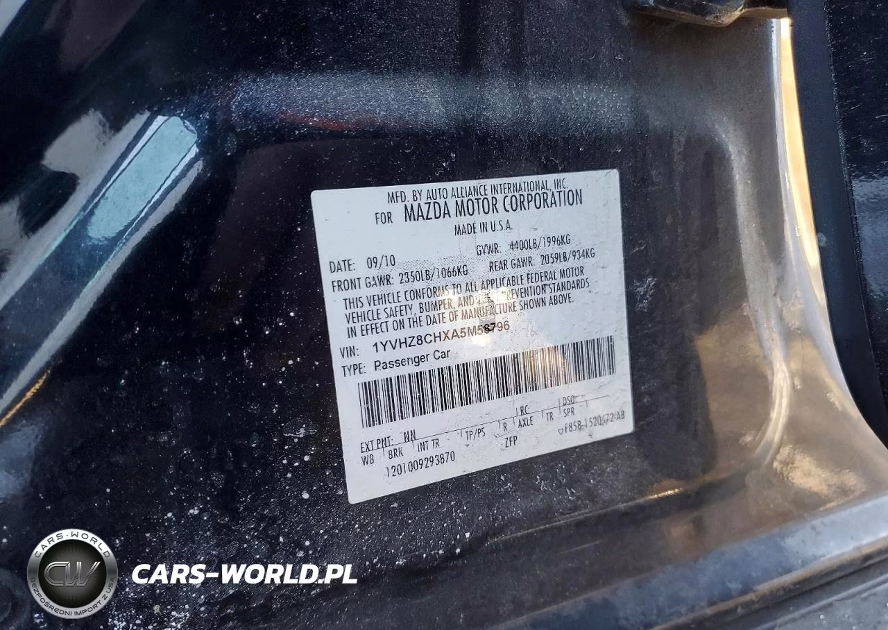 2010 Mazda 6 I VIN:1YVHZ8CHXA5M58796 - 12