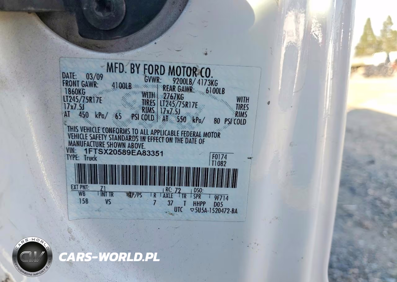 2009 Ford F250 Super Duty VIN:1FTSX20589EA83351 - 12