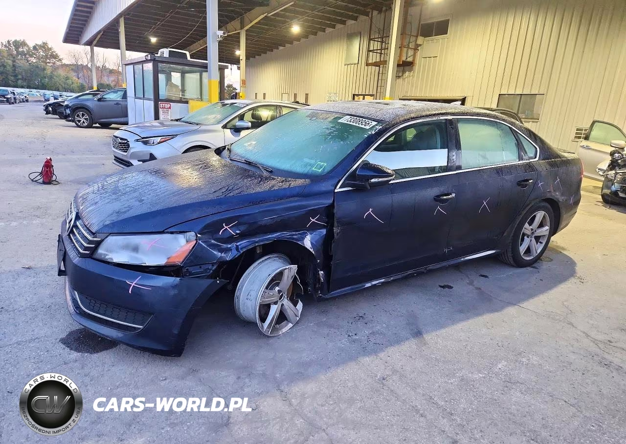 2012 Volkswagen Passat Se VIN:1VWBP7A33CC029837 - 1