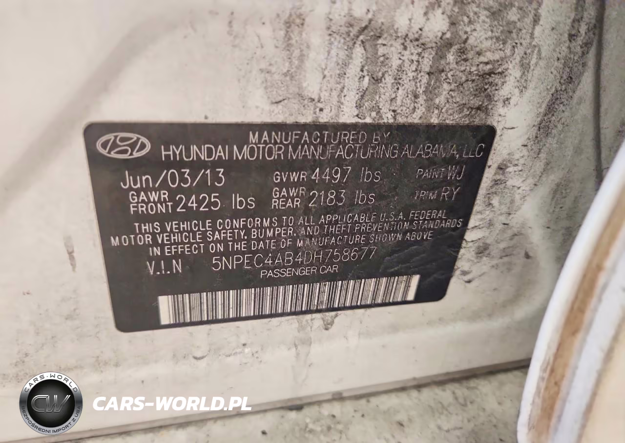 2013 Hyundai Sonata Se 2.0T VIN:5NPEC4AB4DH758677 - 12