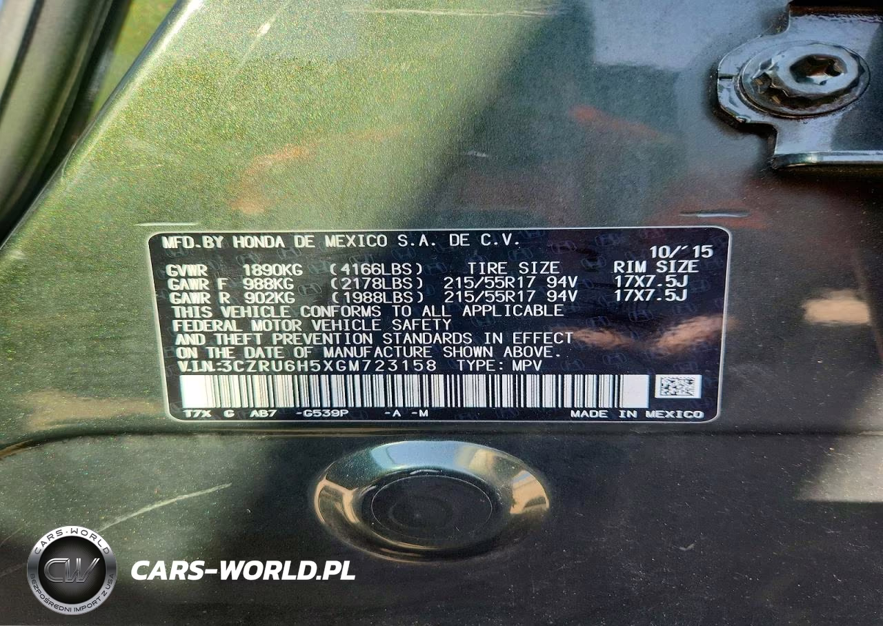 2016 Honda Hr-V Ex VIN:3CZRU6H5XGM723158 - 13