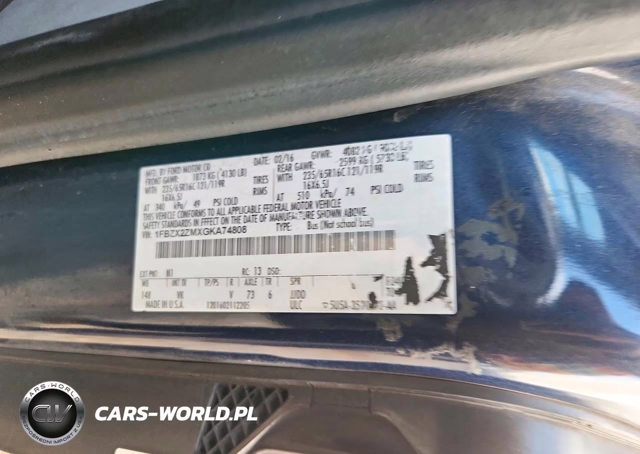 2016 Ford Transit T-350 VIN:1FBZX2ZMXGKA74808 - 13