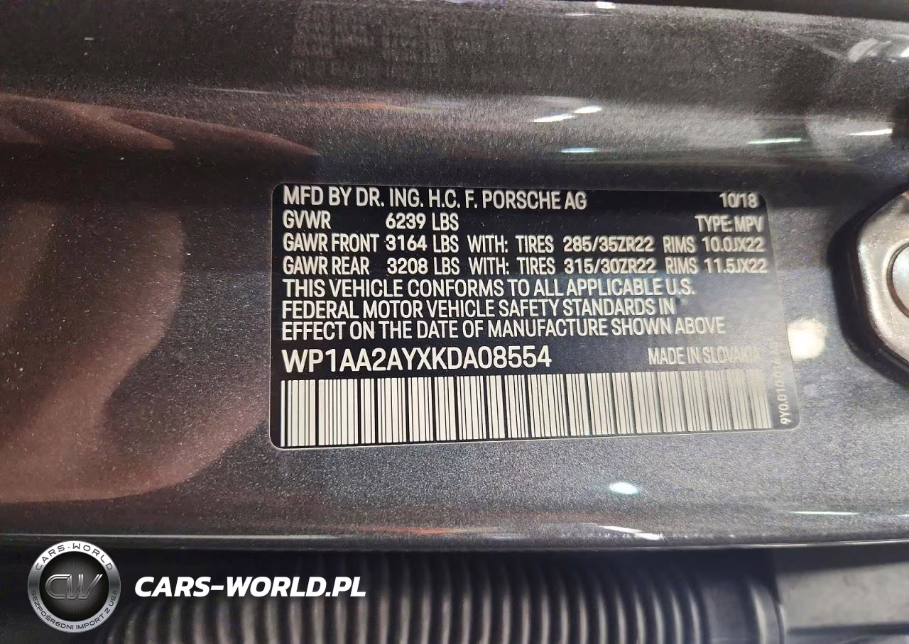 2019 Porsche Cayenne VIN:WP1AA2AYXKDA08554 - 13
