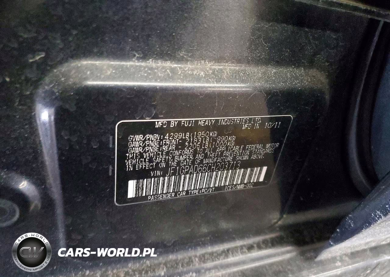 2012 Subaru Impreza Premium VIN:JF1GPAD66CH203713 - 12