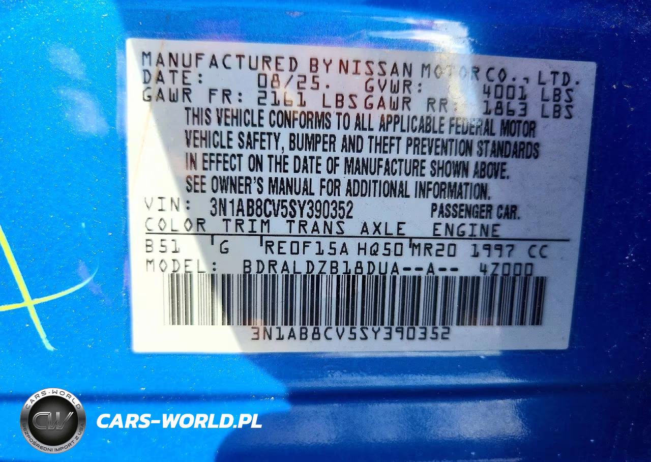 2025 Nissan Sentra Sv VIN:3N1AB8CV5SY390352 - 12