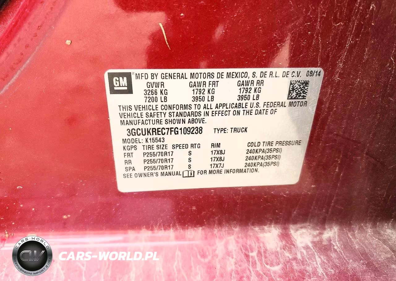 2015 Chevrolet Silverado K1500 Lt VIN:3GCUKREC7FG109238 - 12