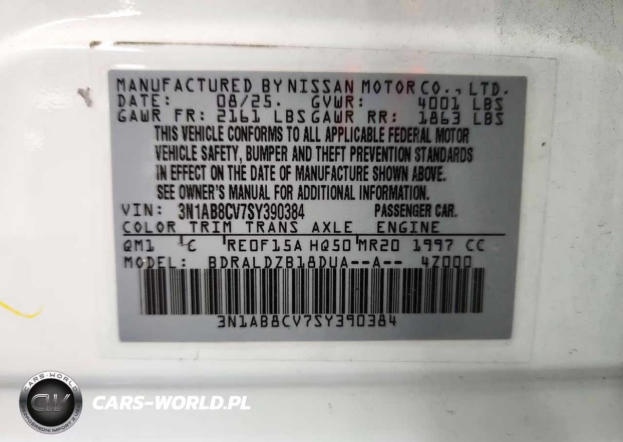 2025 Nissan Sentra Sv VIN:3N1AB8CV7SY390384 - 12