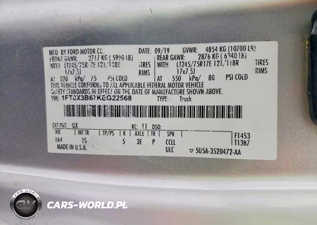 2019 Ford F350 Super Duty VIN:1FT8X3B67KEG22568 - 13