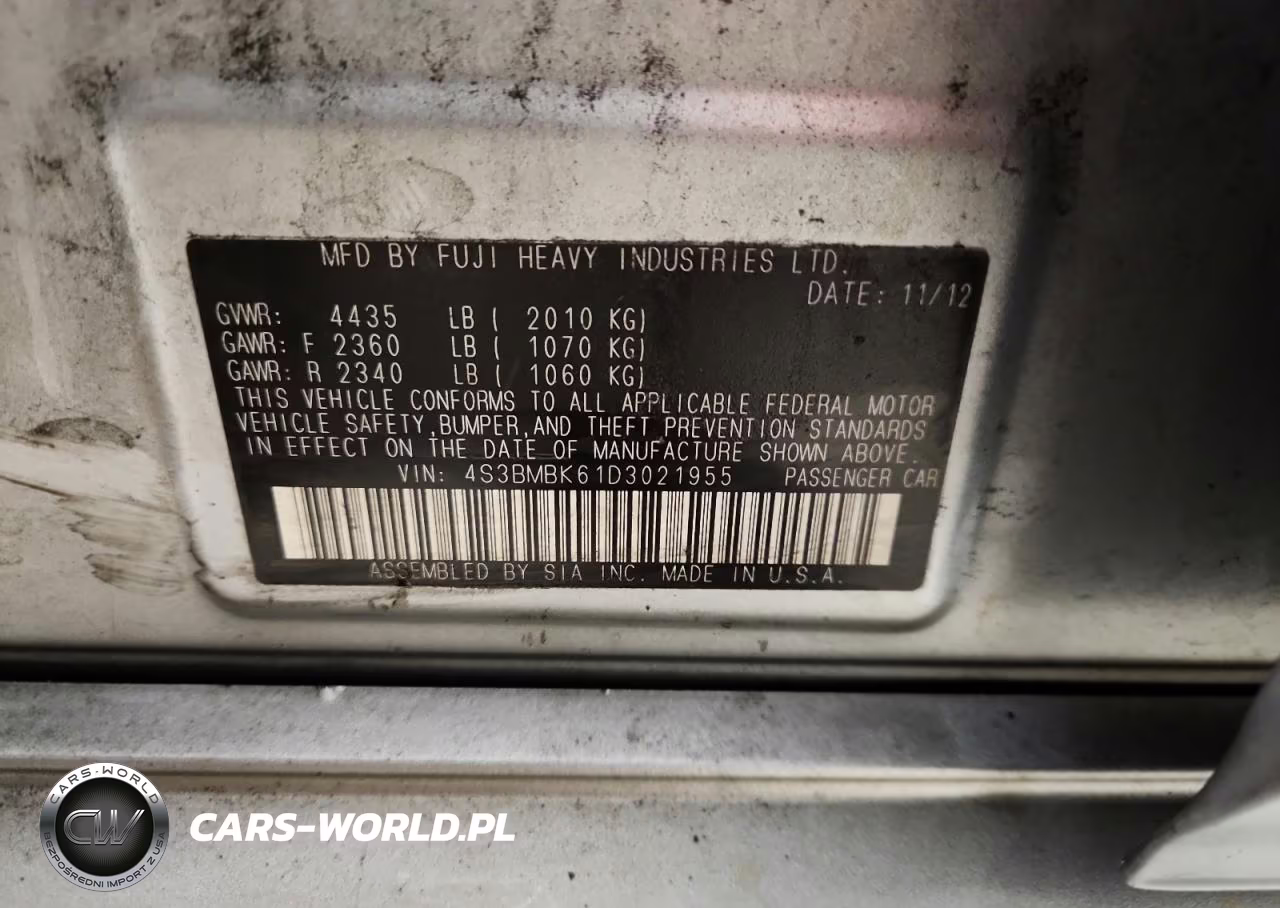 2013 Subaru Legacy 2.5I Limited VIN:4S3BMBK61D3021955 - 13