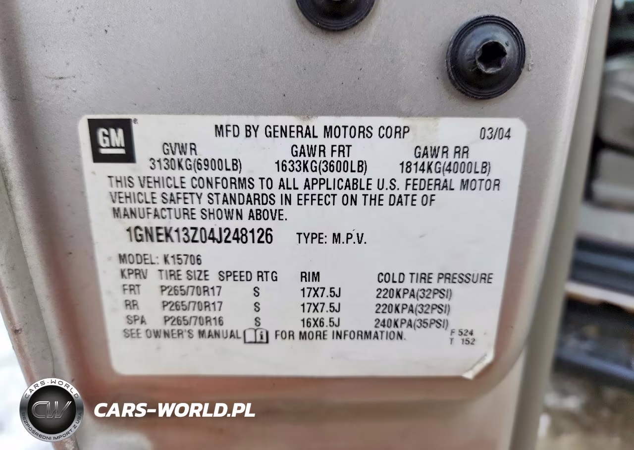 2004 Chevrolet Tahoe K1500 VIN:1GNEK13Z04J248126 - 13