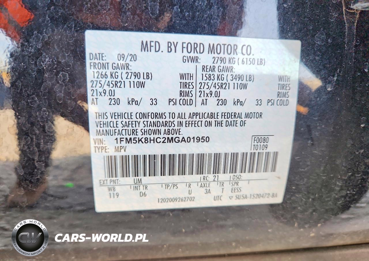 2021 Ford Explorer Platinum VIN:1FM5K8HC2MGA01950 - 14
