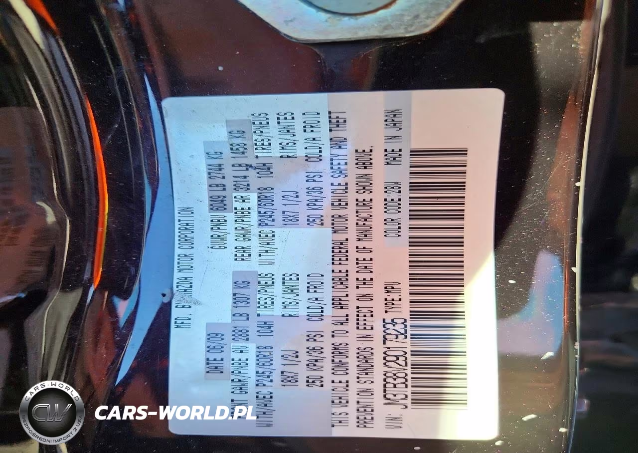 2009 Mazda Cx-9 VIN:JM3TB38V290179235 - 13