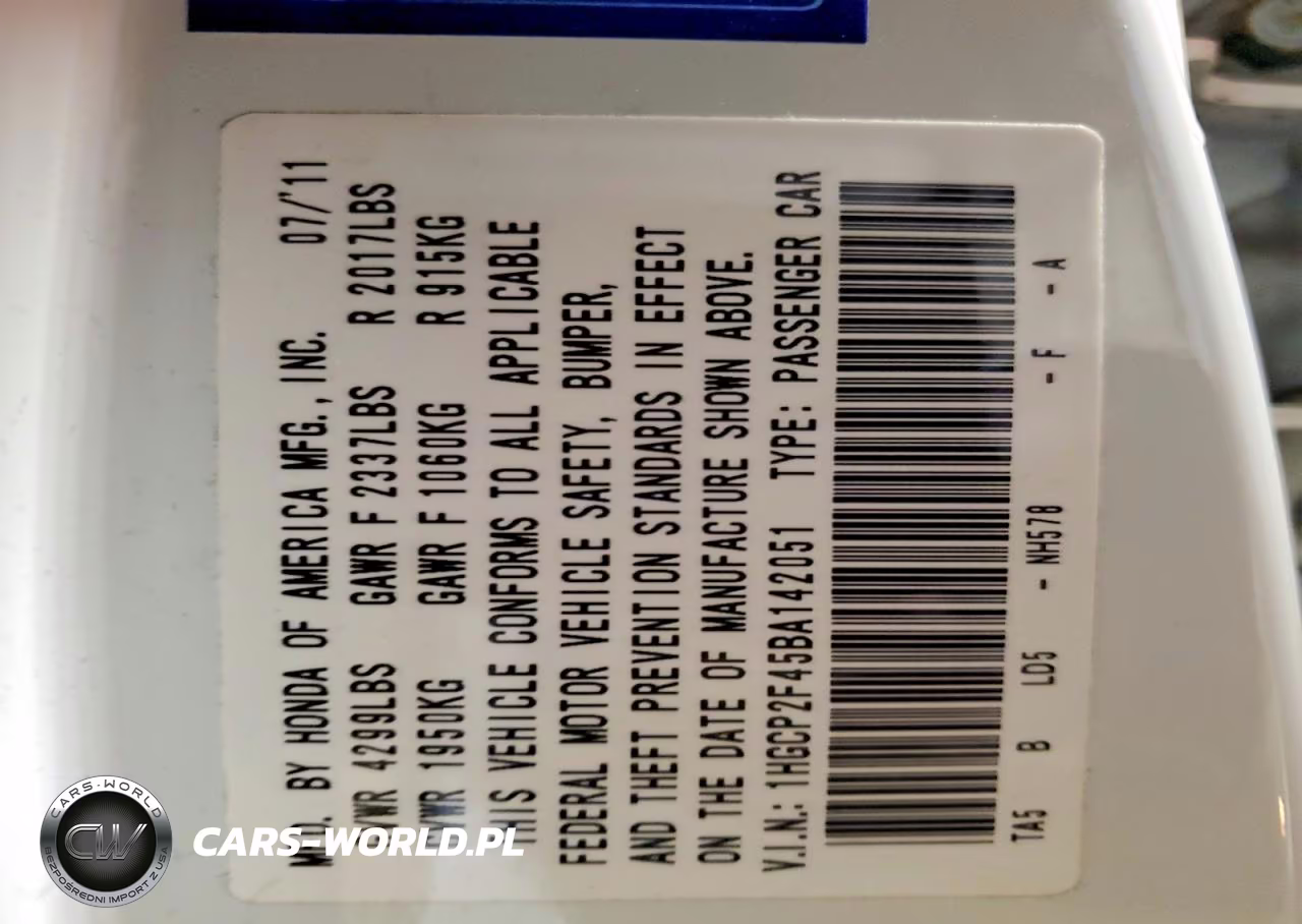 2011 Honda Accord Lxp VIN:1HGCP2F45BA142051 - 12