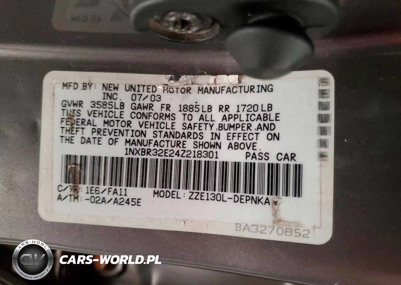 2004 Toyota Corolla Le VIN:1NXBR32E24Z218301 - 12