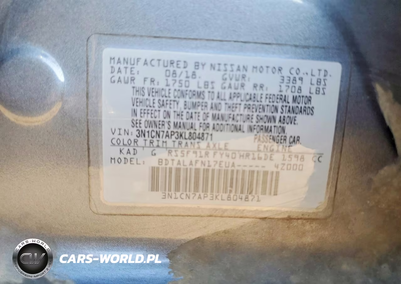 2019 Nissan Versa S VIN:3N1CN7AP3KL804871 - 12