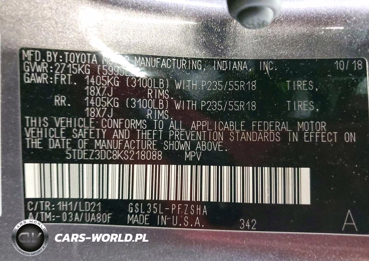 2019 Toyota Sienna Se 7-Passenger VIN:5TDEZ3DC8KS218088 - 13