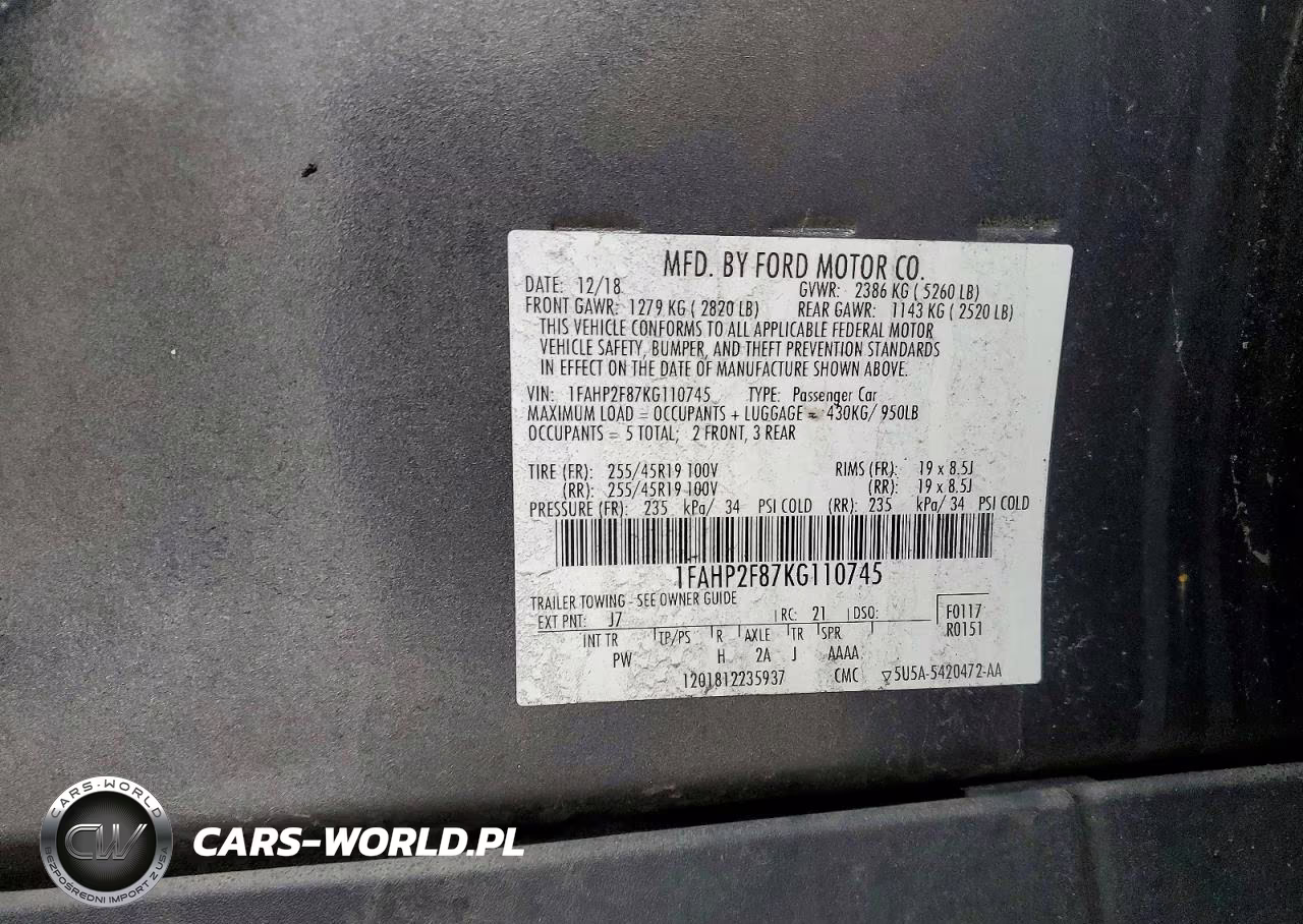 2019 Ford Taurus Limited VIN:1FAHP2F87KG110745 - 12
