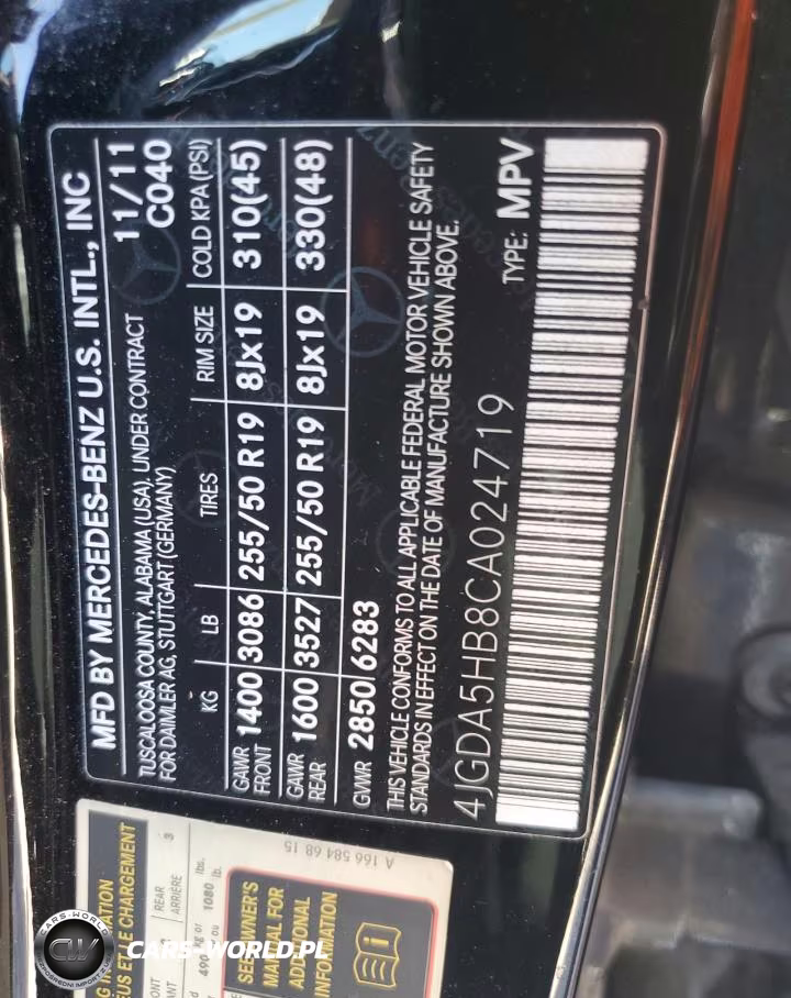 2012 Mercedes-Benz Ml 350 4Matic VIN:4JGDA5HB8CA024719 - 14