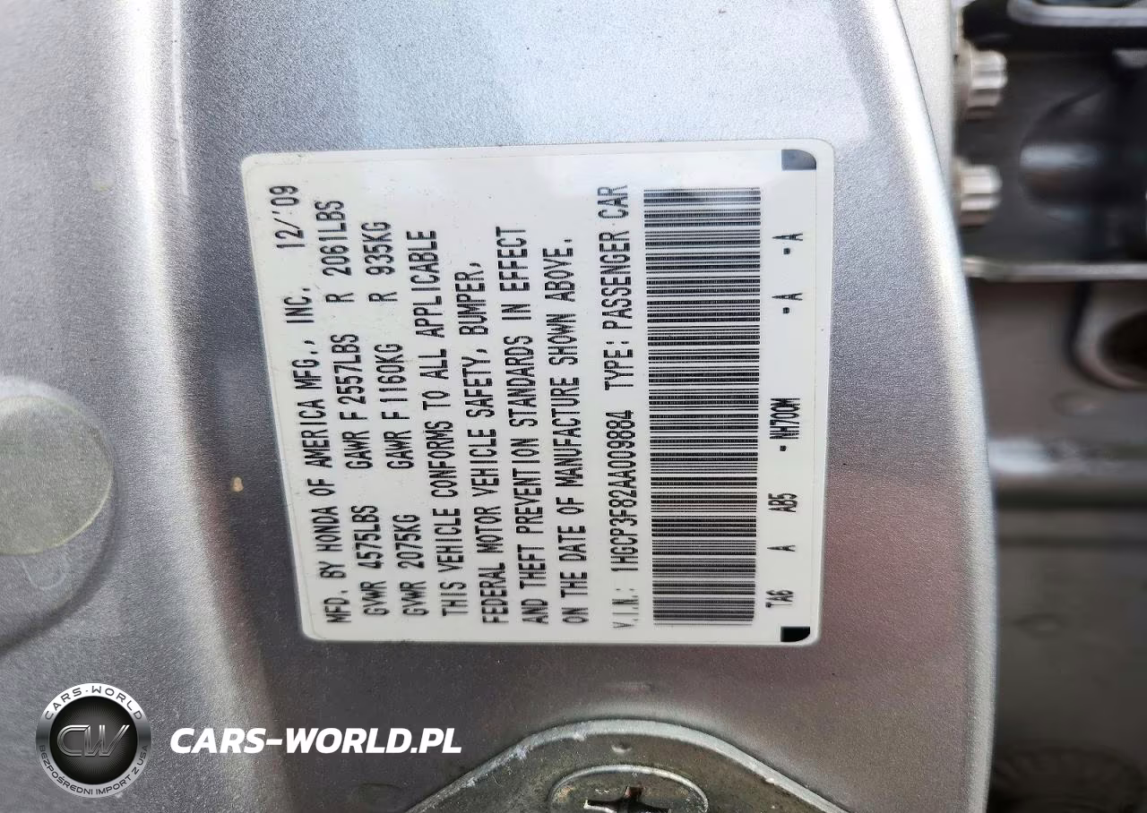 2010 Honda Accord Exl VIN:1HGCP3F82AA009884 - 12