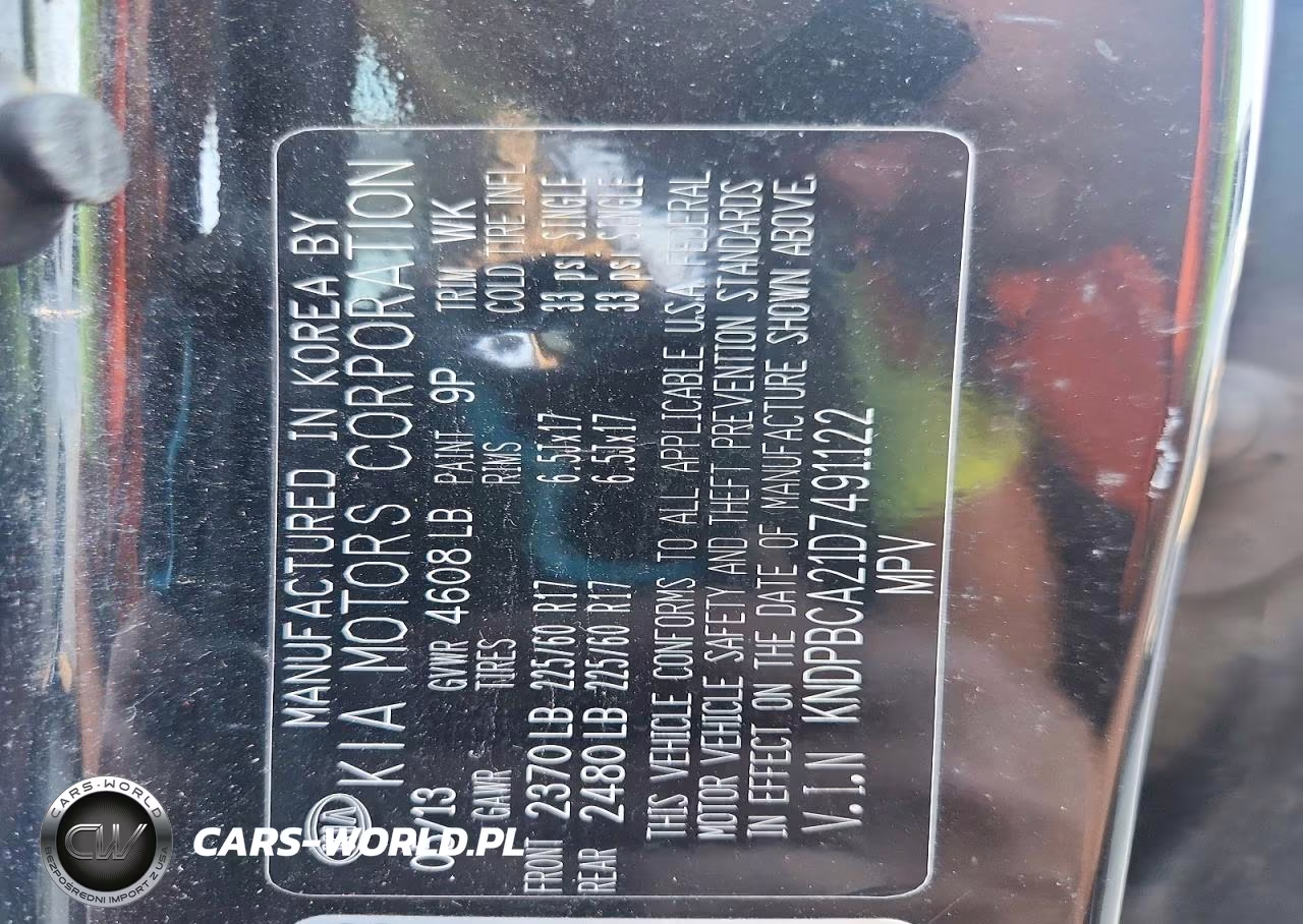 2013 Kia Sportage Lx VIN:KNDPBCA21D7491122 - 13