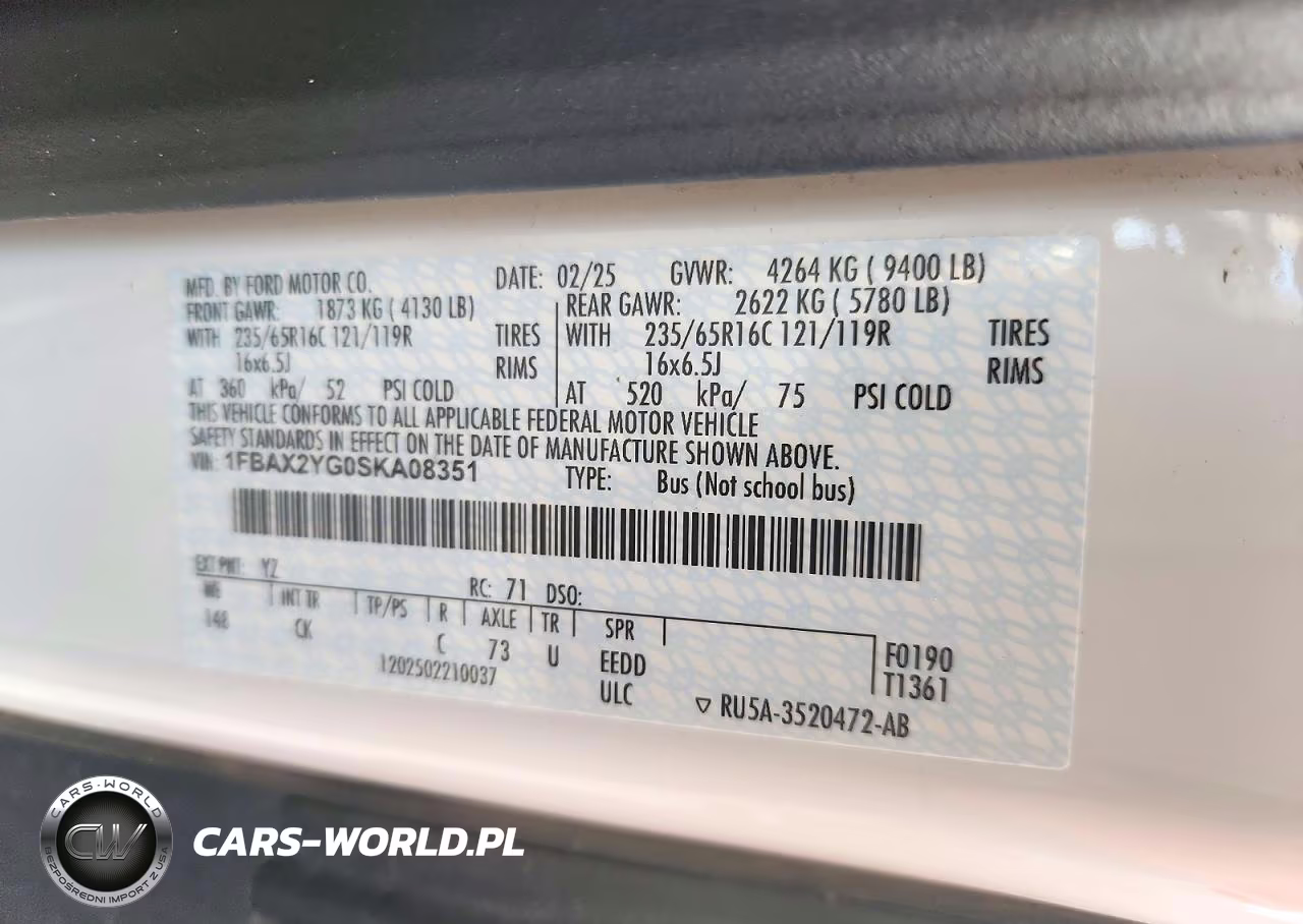 2025 Ford Transit T-350 VIN:1FBAX2YG0SKA08351 - 13