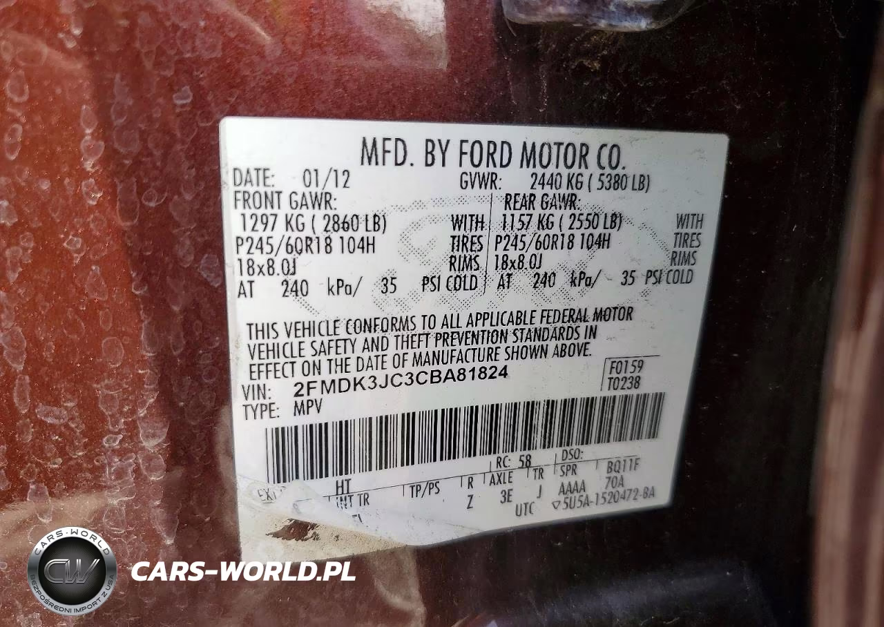 2012 Ford Edge Sel VIN:2FMDK3JC3CBA81824 - 14