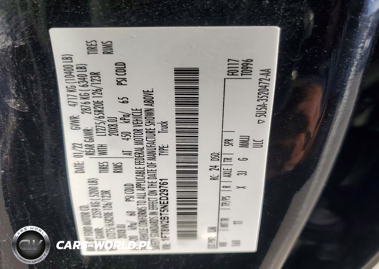 2022 Ford F250 Super Duty VIN:1FT8W2BT5NED29761 - 14