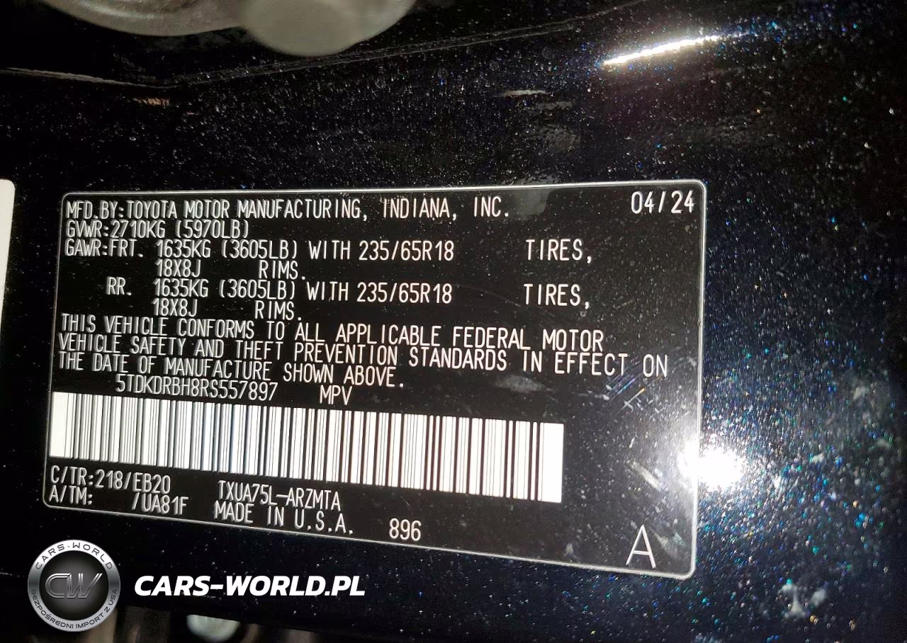 2024 Toyota Highlander Le VIN:5TDKDRBH8RS557897 - 13