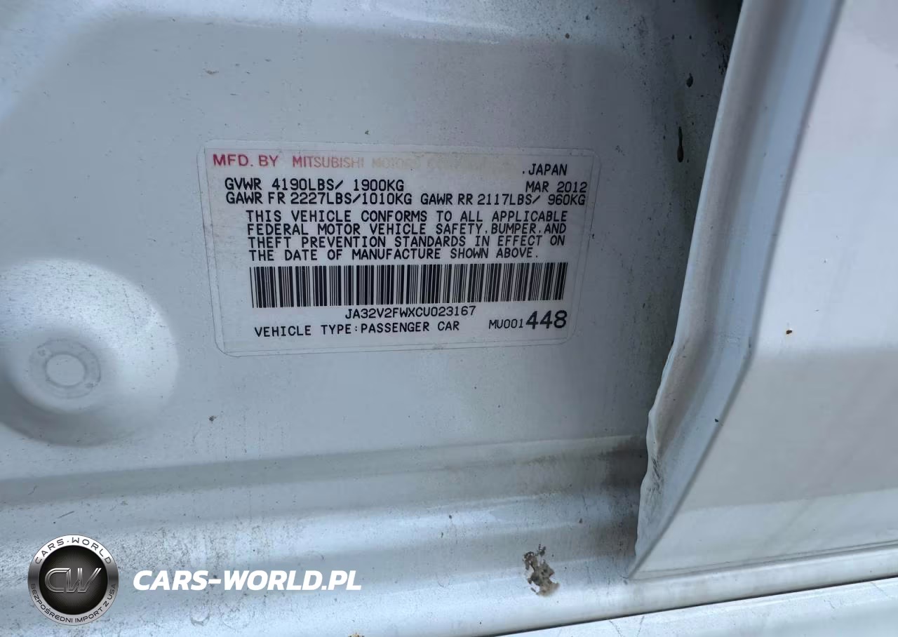 2012 Mitsubishi Lancer Se VIN:JA32V2FWXCU023167 - 10
