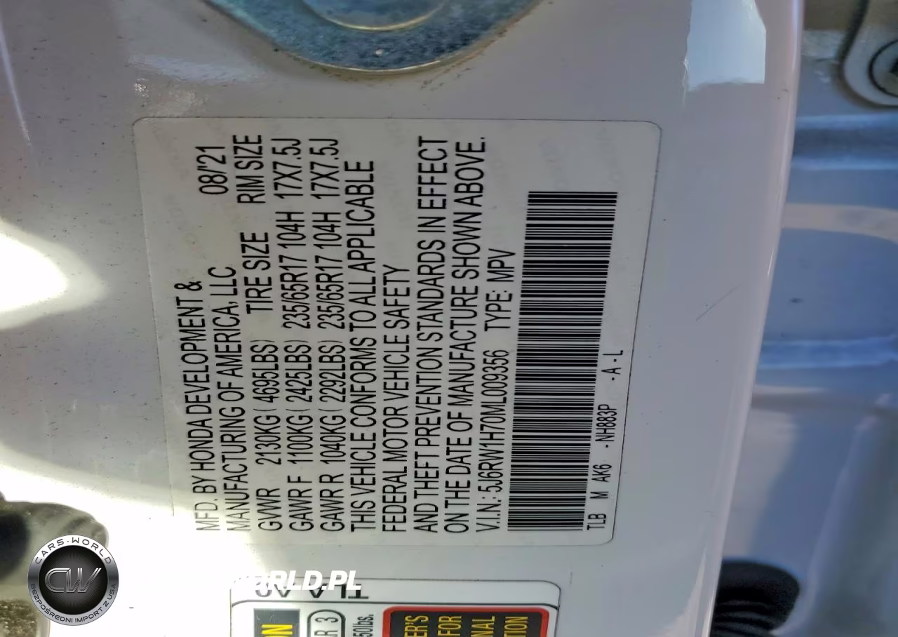 2021 Honda Cr-V Se VIN:5J6RW1H70ML009356 - 14
