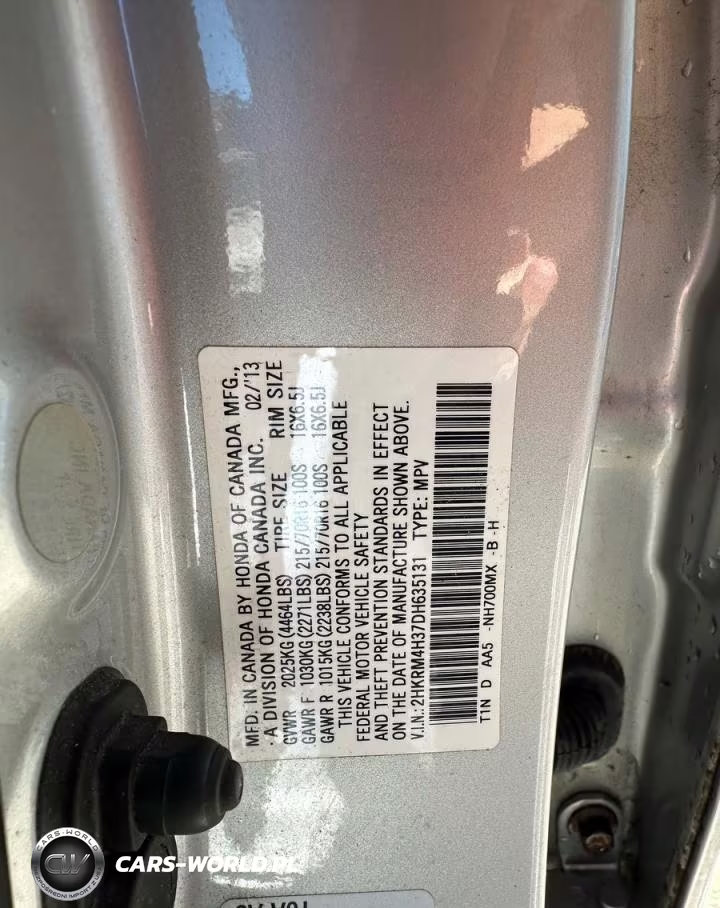 2013 Honda Cr-V Lx VIN:2HKRM4H37DH635131 - 10