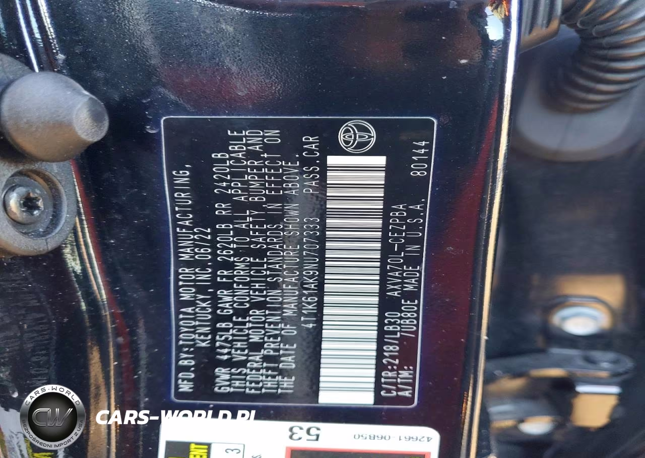 2022 Toyota Camry Xse VIN:4T1K61AK9NU707333 - 12