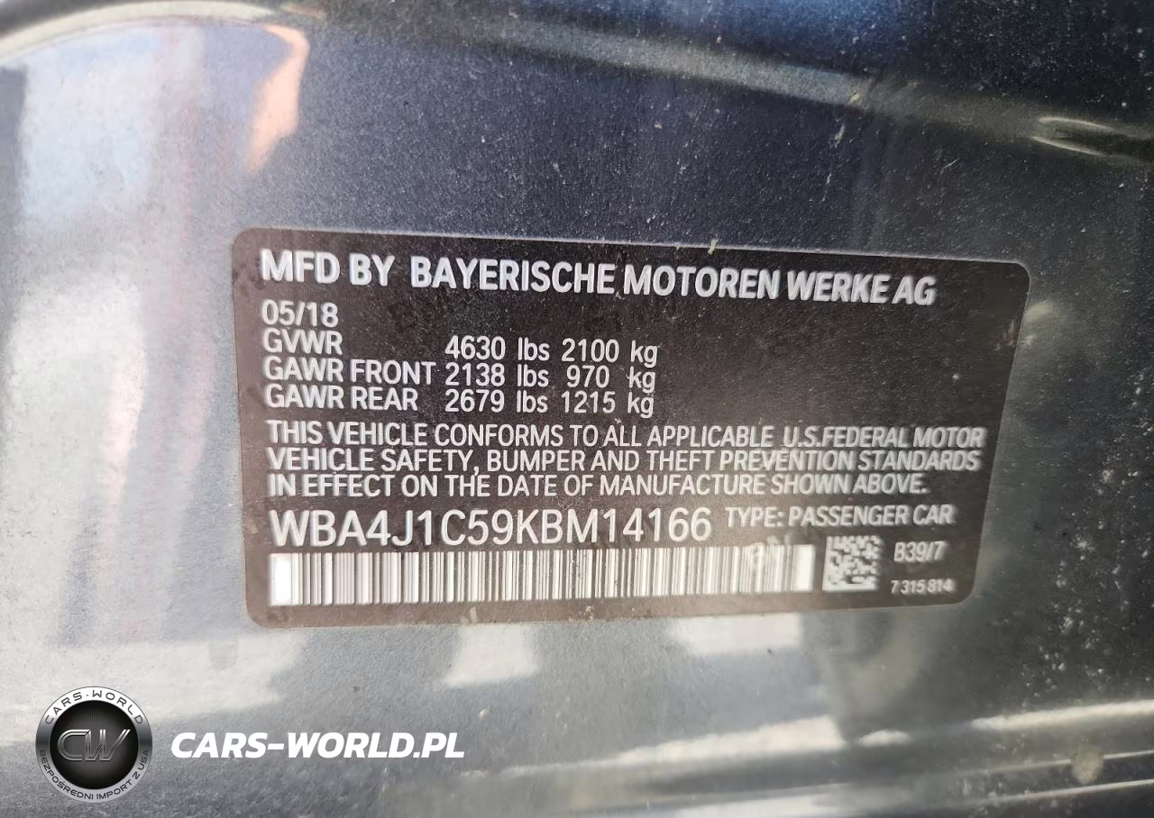 2019 BMW 430I Gran Coupe VIN:WBA4J1C59KBM14166 - 12