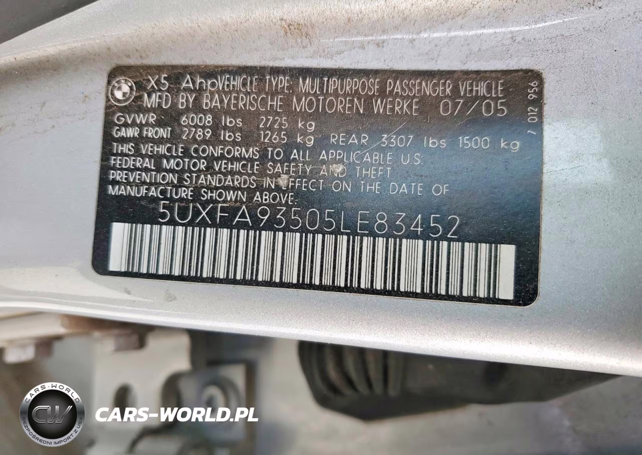 2005 BMW X5 4.8Is VIN:5UXFA93505LE83452 - 13