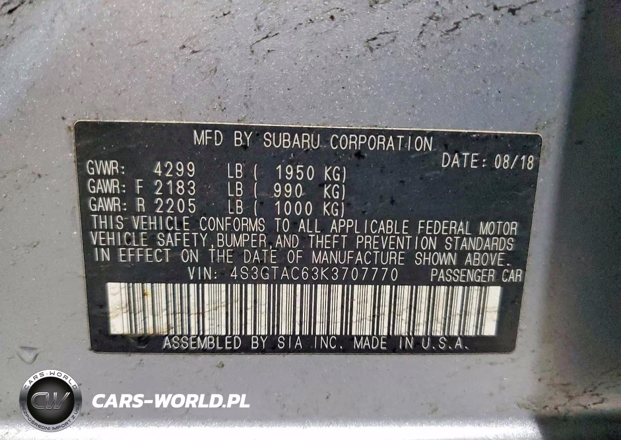 2019 Subaru Impreza Premium VIN:4S3GTAC63K3707770 - 12