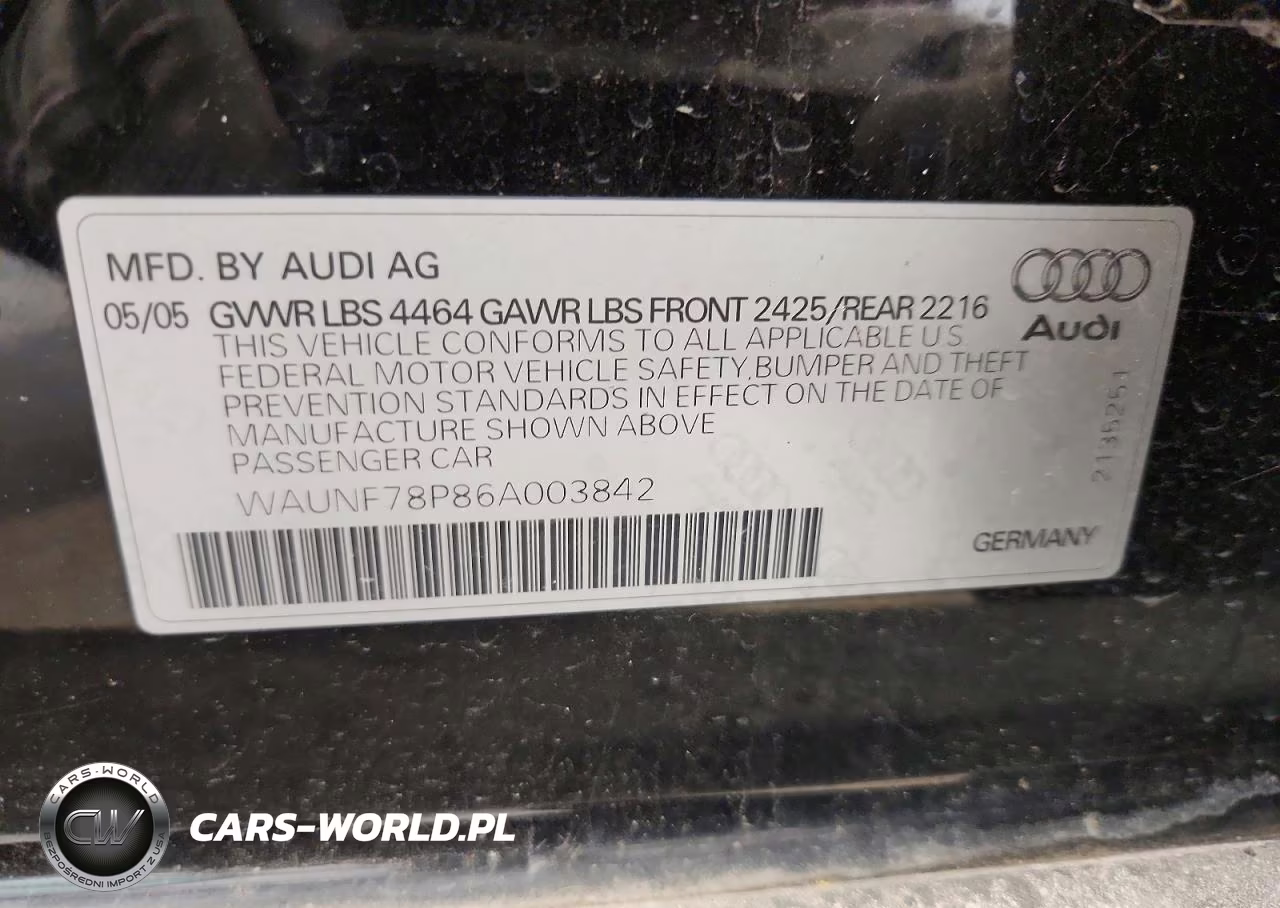 2006 Audi A3 2.0T VIN:WAUNF78P86A003842 - 12