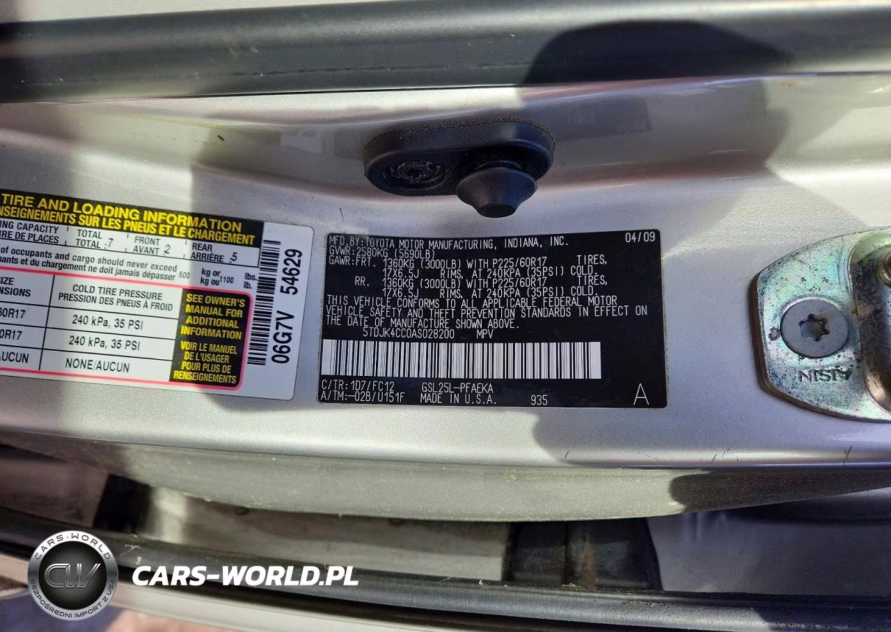2010 Toyota Sienna Le VIN:5TDJK4CC0AS028200 - 13