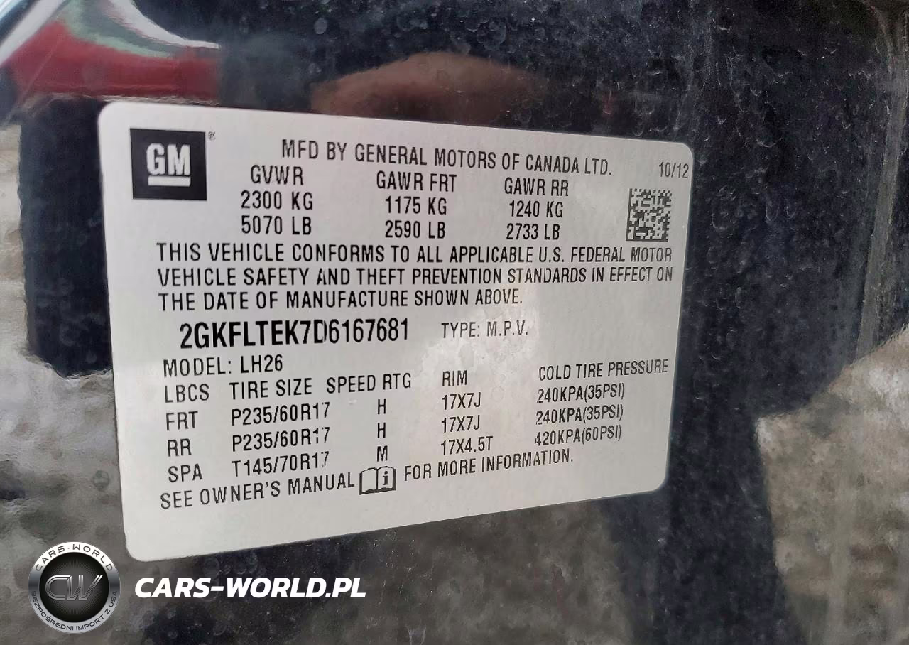 2013 GMC Terrain Sle VIN:2GKFLTEK7D6167681 - 13