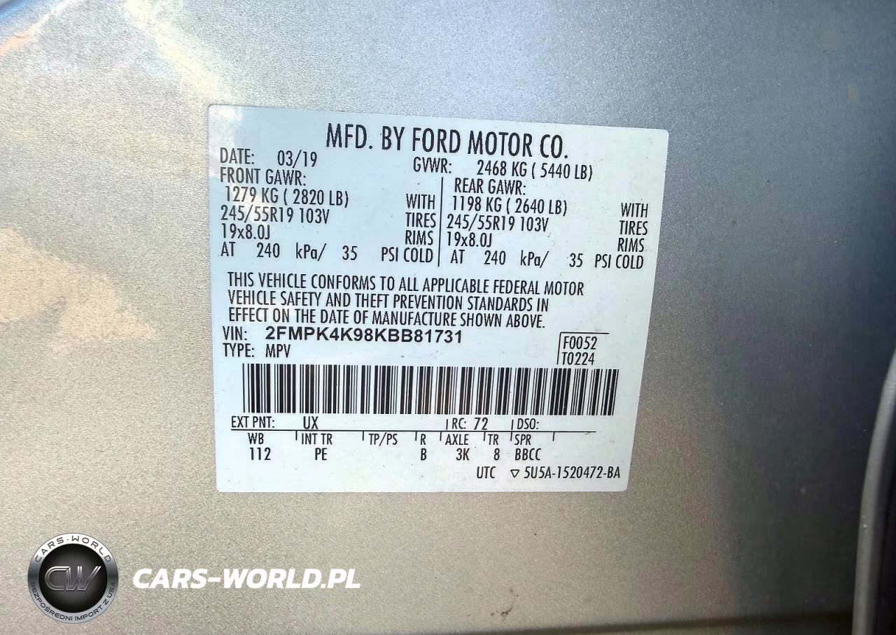 2019 Ford Edge Titanium VIN:2FMPK4K98KBB81731 - 10