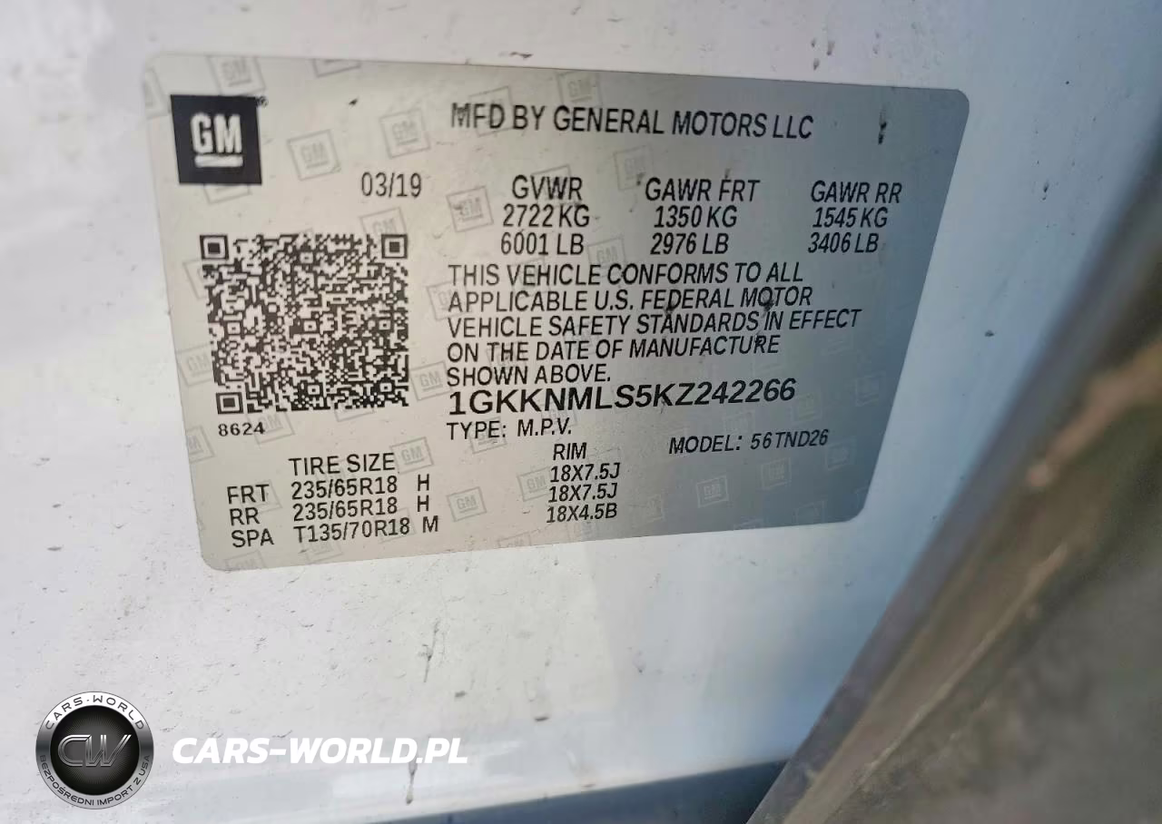 2019 GMC Acadia Slt-1 VIN:1GKKNMLS5KZ242266 - 13