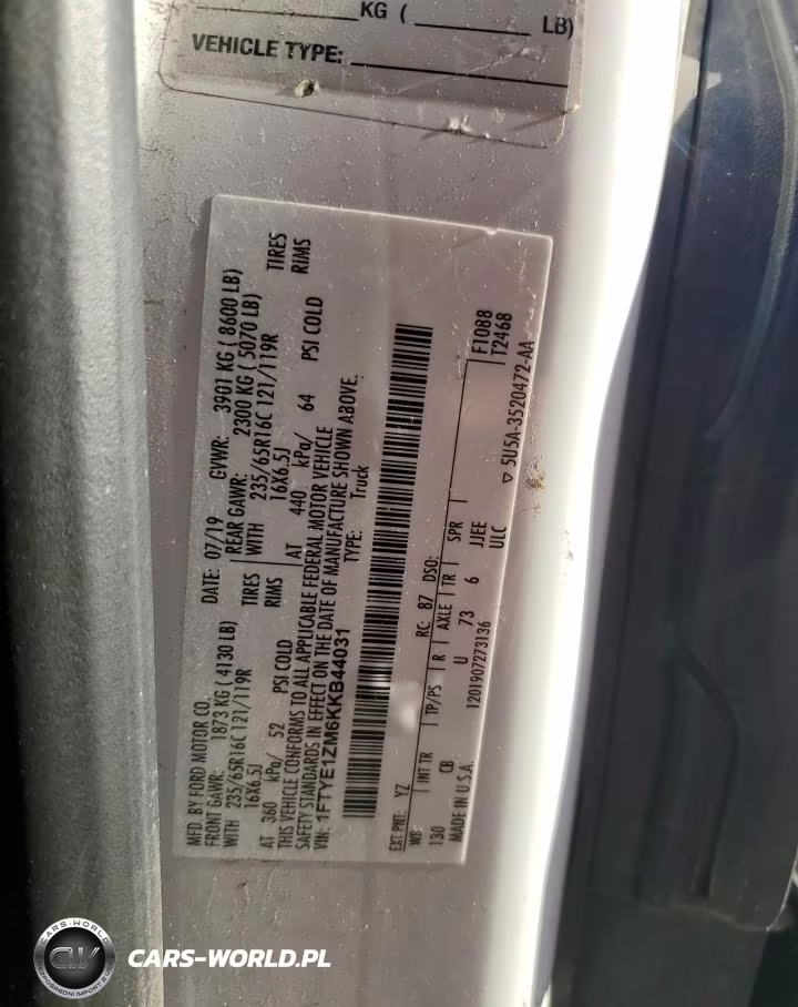 2019 Ford Transit T-150 VIN:1FTYE1ZM6KKB44031 - 13